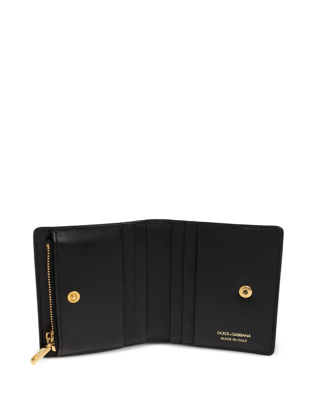 Dolce & Gabbana Leren portemonnee met logoplakkaat Zwart