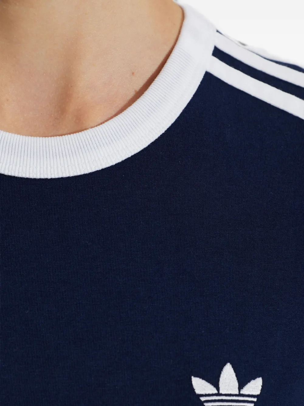 adidas 3-Stripes midi-jurk met korte mouwen Blauw