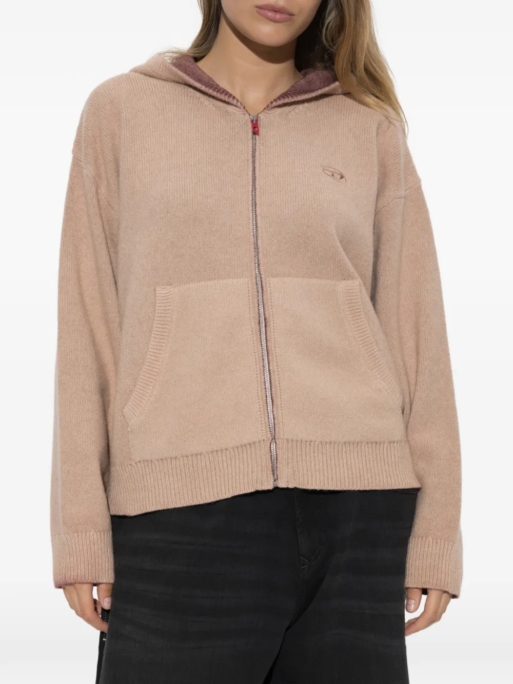 Diesel M-Picky hoodie met rits Beige