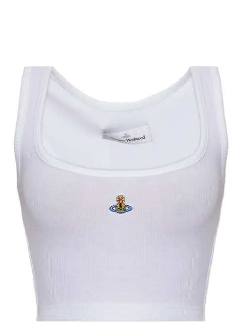 Vivienne Westwood Orb-embroidered ribbed crop top