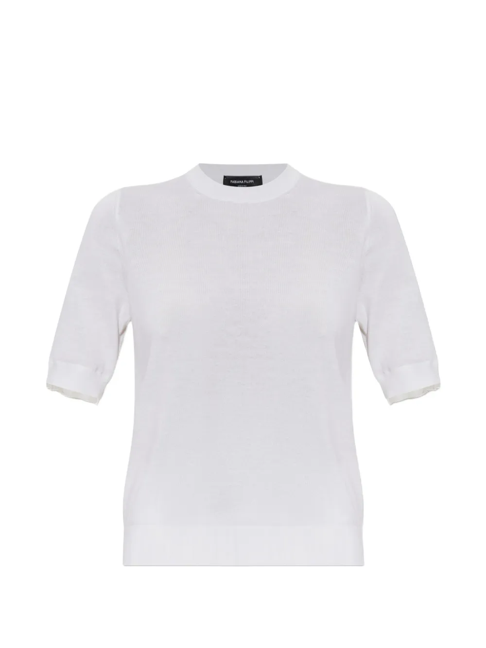 Fabiana Filippi tulle-trim short-sleeve T-shirt - Bianco
