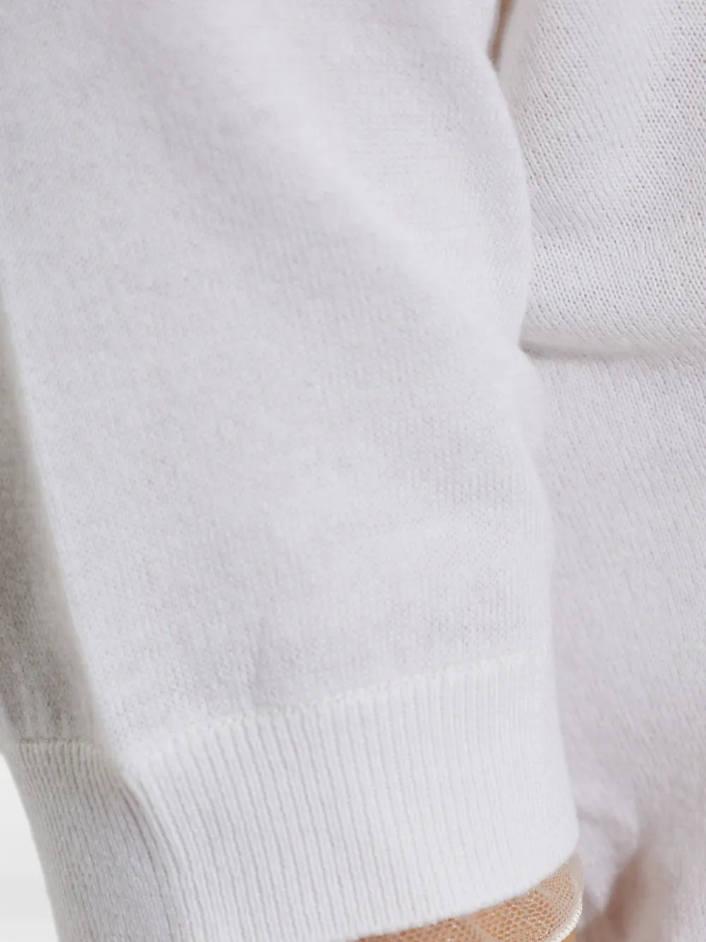 Fabiana Filippi T-shirt met tulen afwerking Wit
