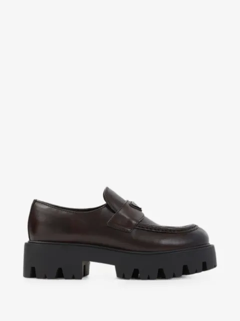 Prada Triangle Logo lug-sole loafers