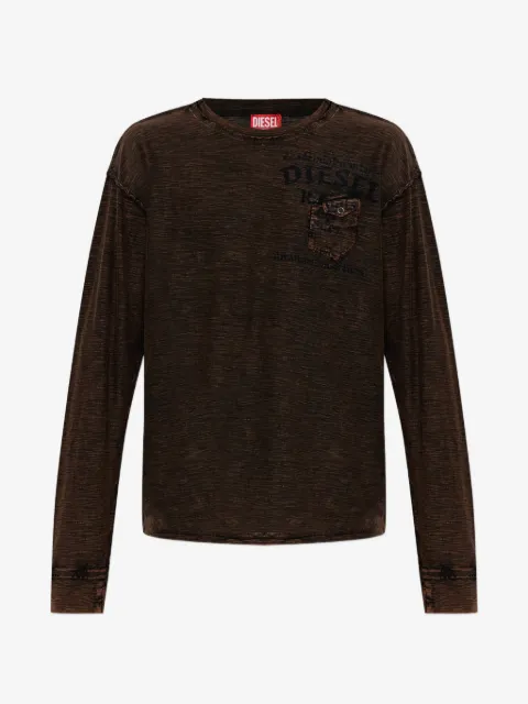 Diesel T-Ardy-Ls ダメージ Tシャツ