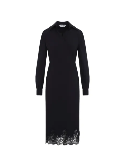 Alberta Ferretti vestido midi con ribete de encaje