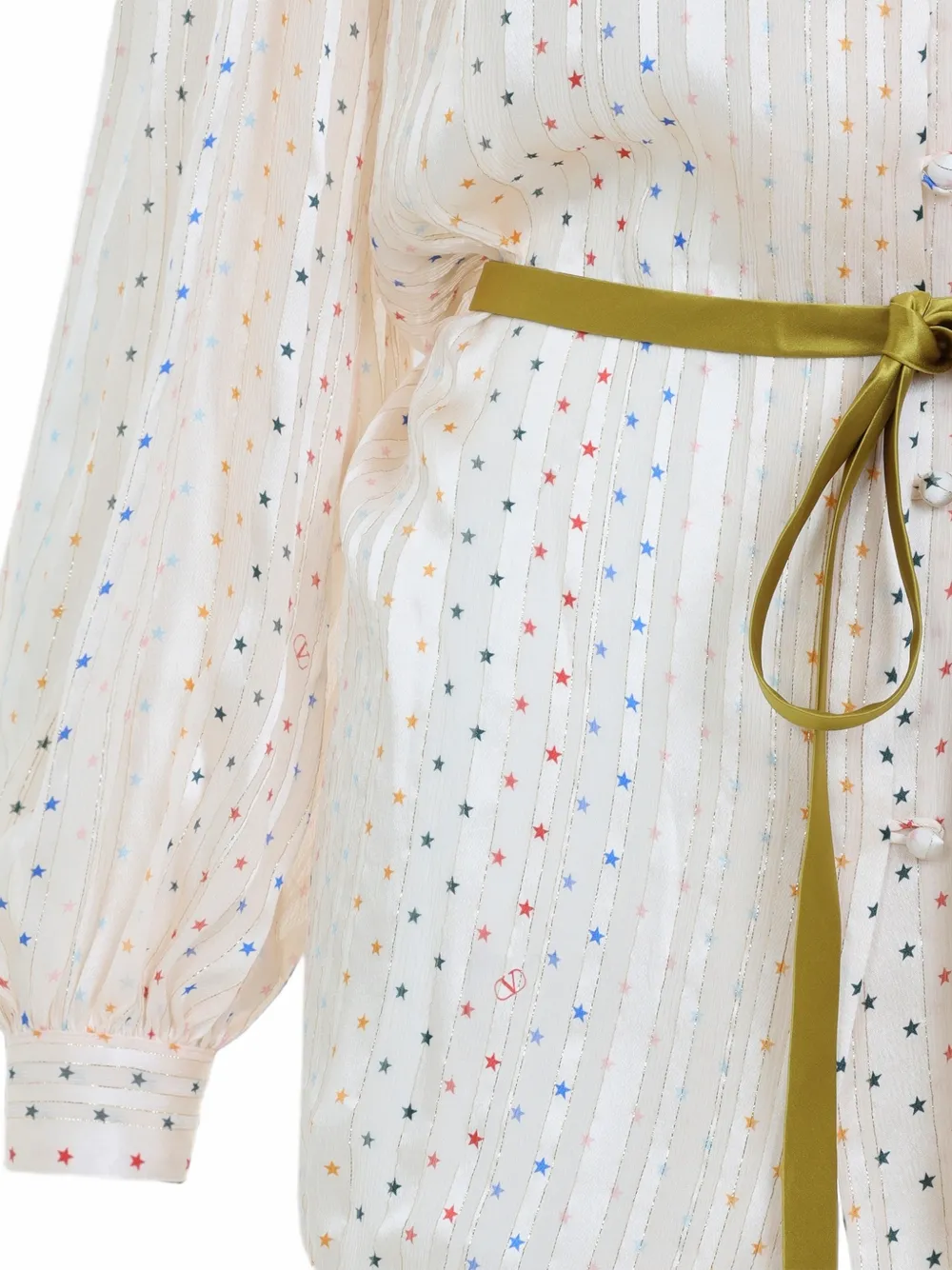 Valentino Garavani Zijden blouse met sterrenprint Beige