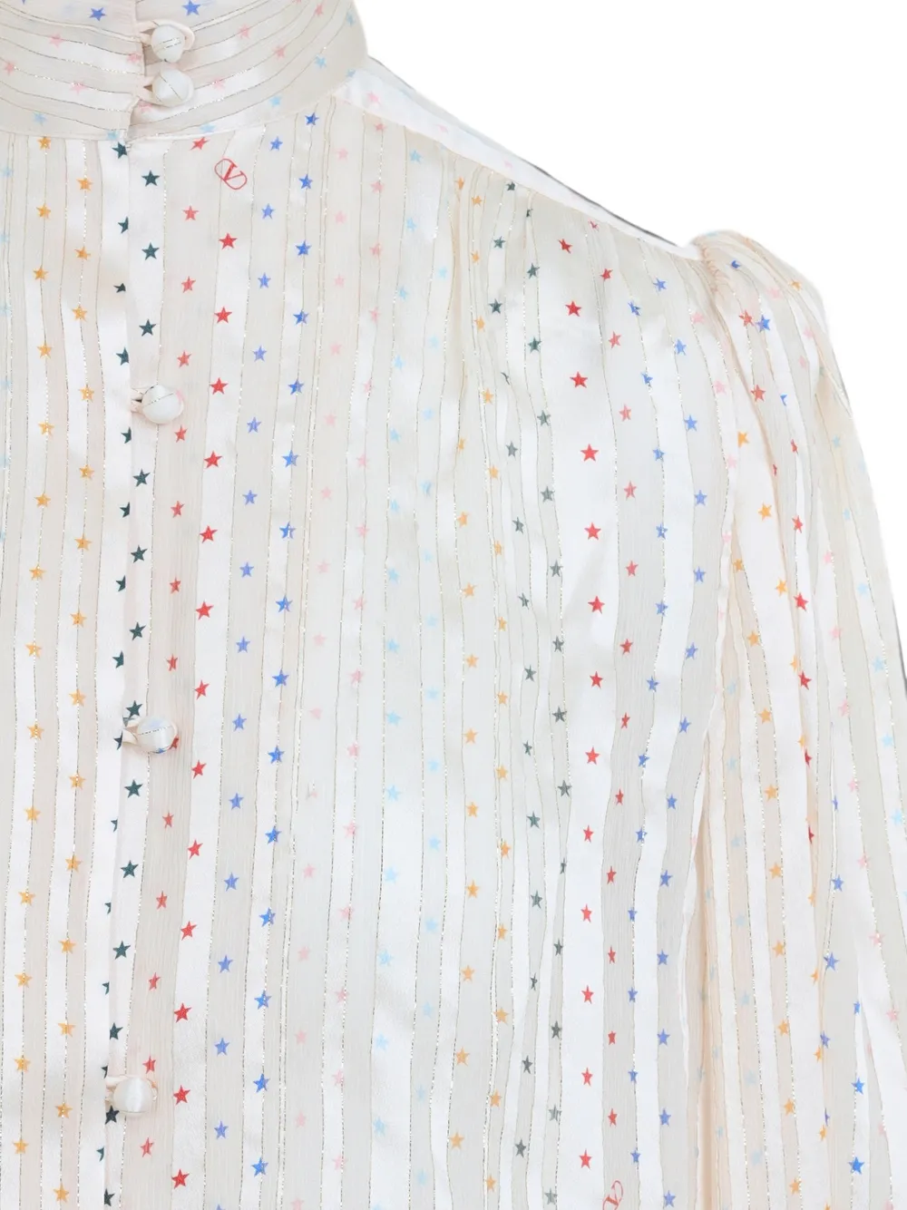Valentino Garavani Zijden blouse met sterrenprint Beige