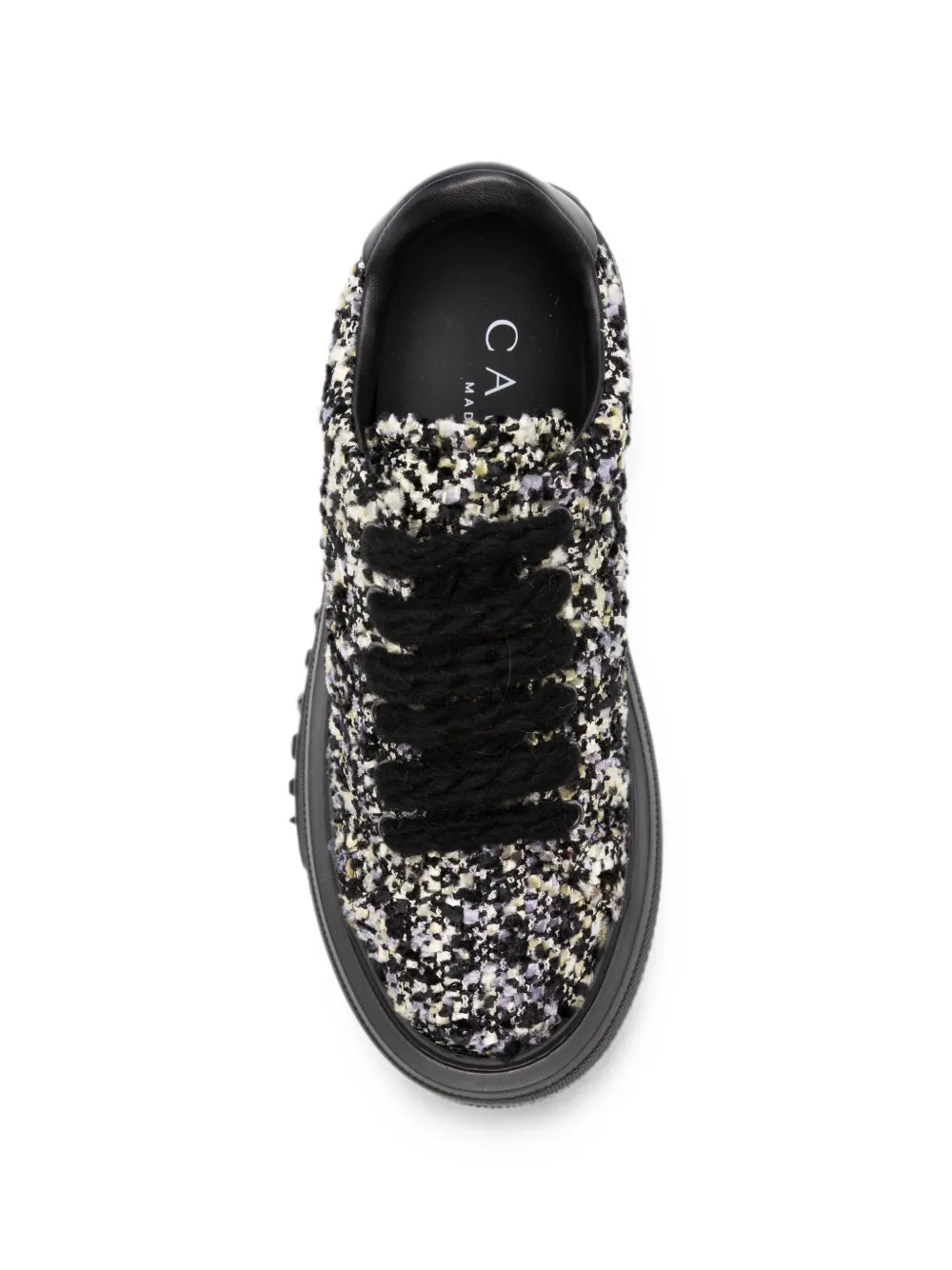 Casadei bouclé-knit platform sneakers Zwart