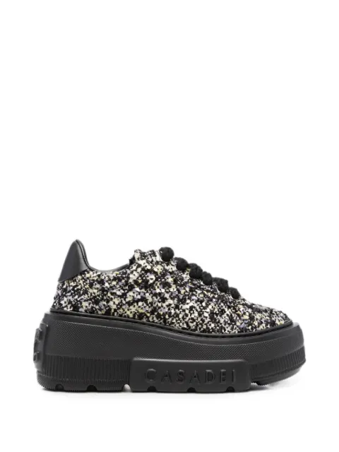 Casadei bouclé-knit platform sneakers