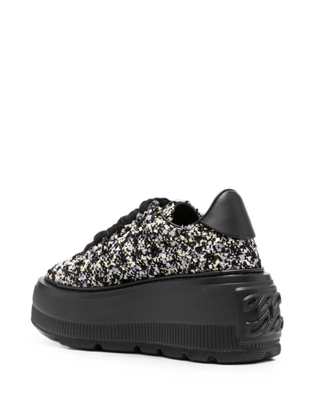 Casadei bouclé-knit platform sneakers Zwart