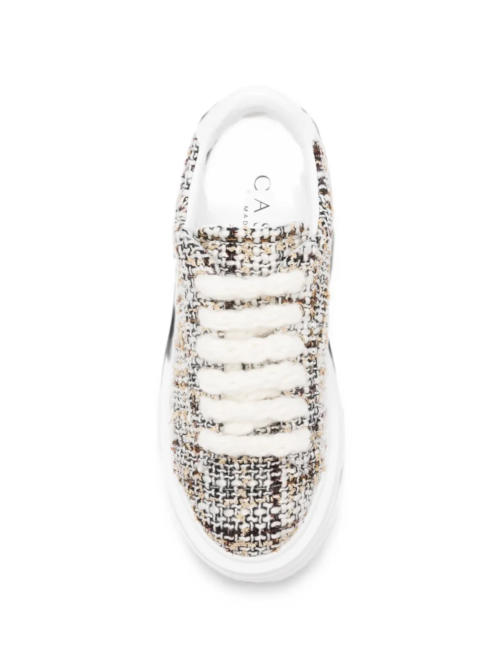 Casadei tweed platform sneakers Beige