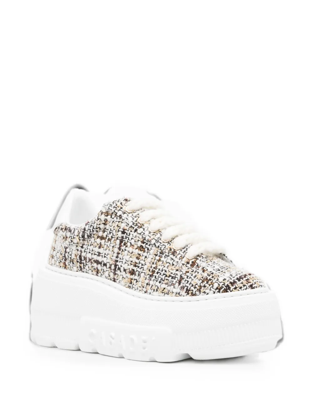 Casadei tweed platform sneakers Beige