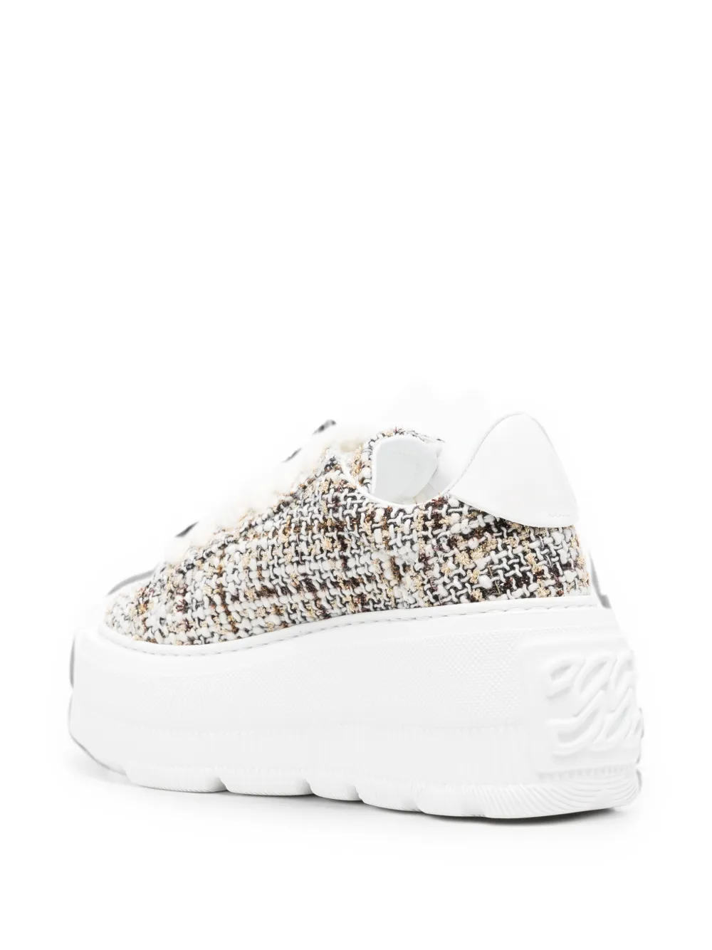 Casadei tweed platform sneakers Beige