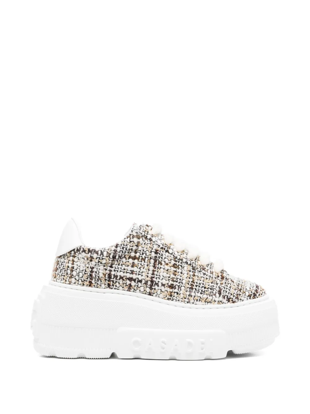 Casadei tweed platform sneakers Beige
