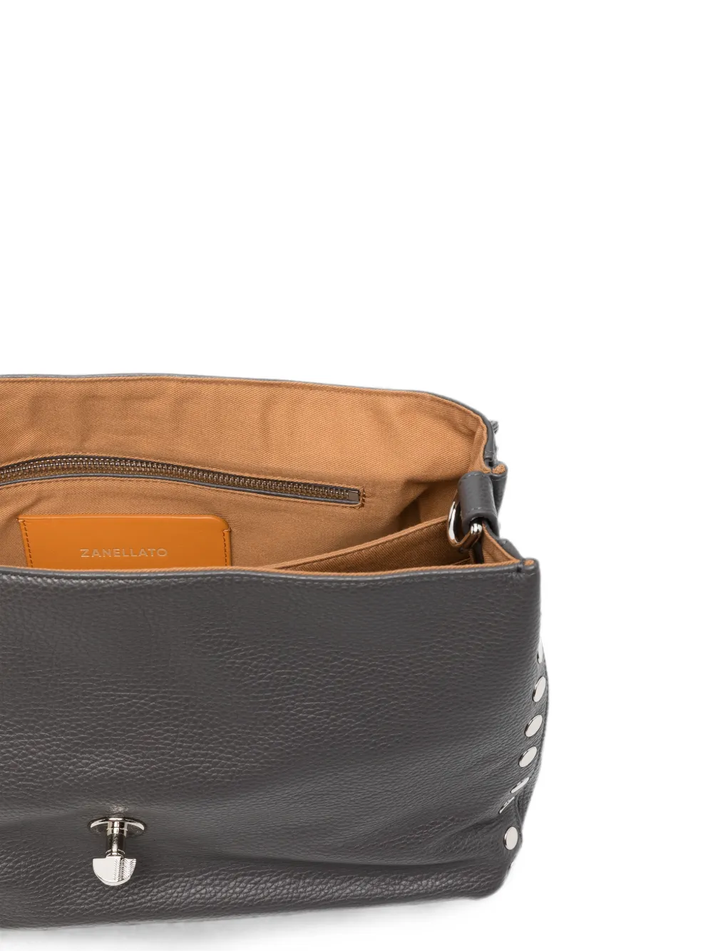 Zanellato Medium Postina leren shopper verfraaid met studs Grijs