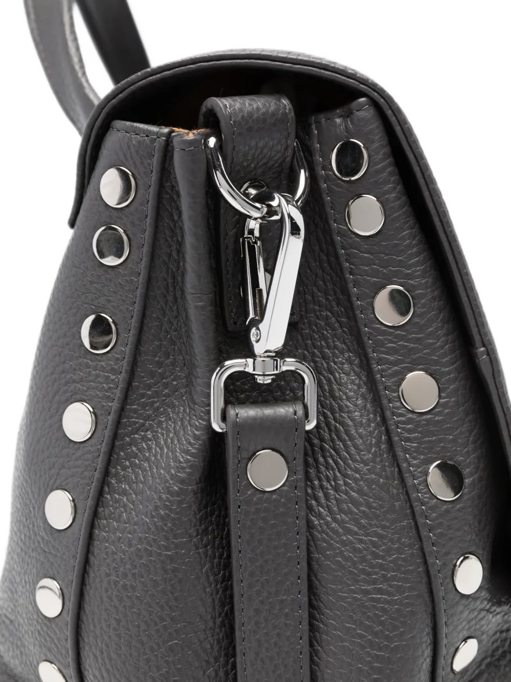 Zanellato Medium Postina leren shopper verfraaid met studs Grijs