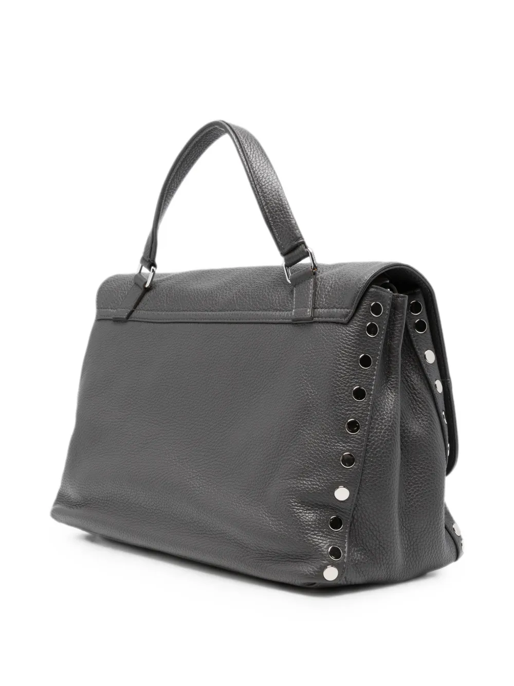 Zanellato Medium Postina leren shopper verfraaid met studs Grijs