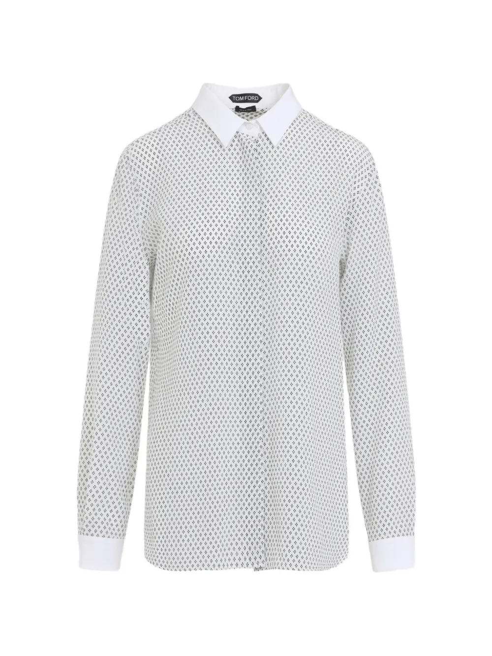 TOM FORD geometric-print silk shirt - White