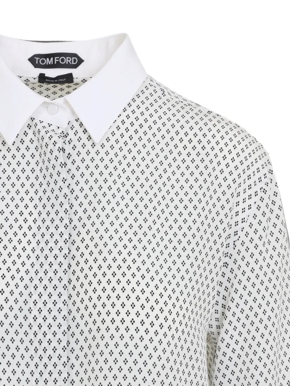 TOM FORD Zijden blouse met geometrische print Wit