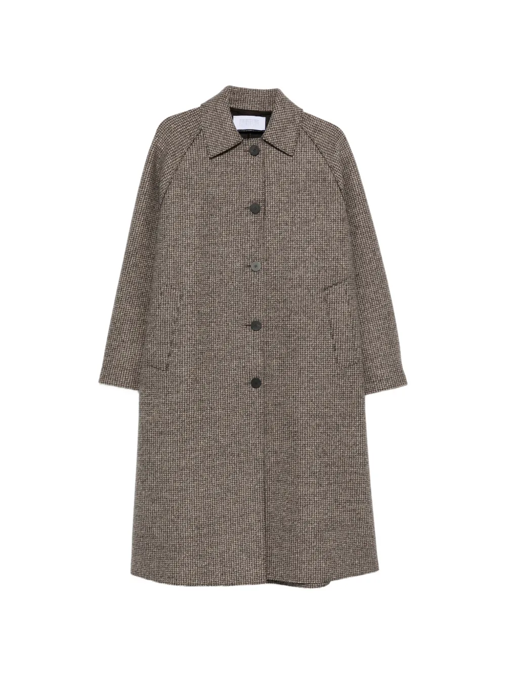 Harris Wharf London houndstooth-pattern single-breasted coat - Brown