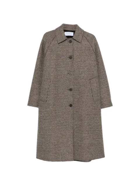 Harris Wharf London houndstooth-pattern single-breasted coat