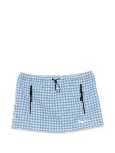 Miu Miu Vichy fleece mini skirt