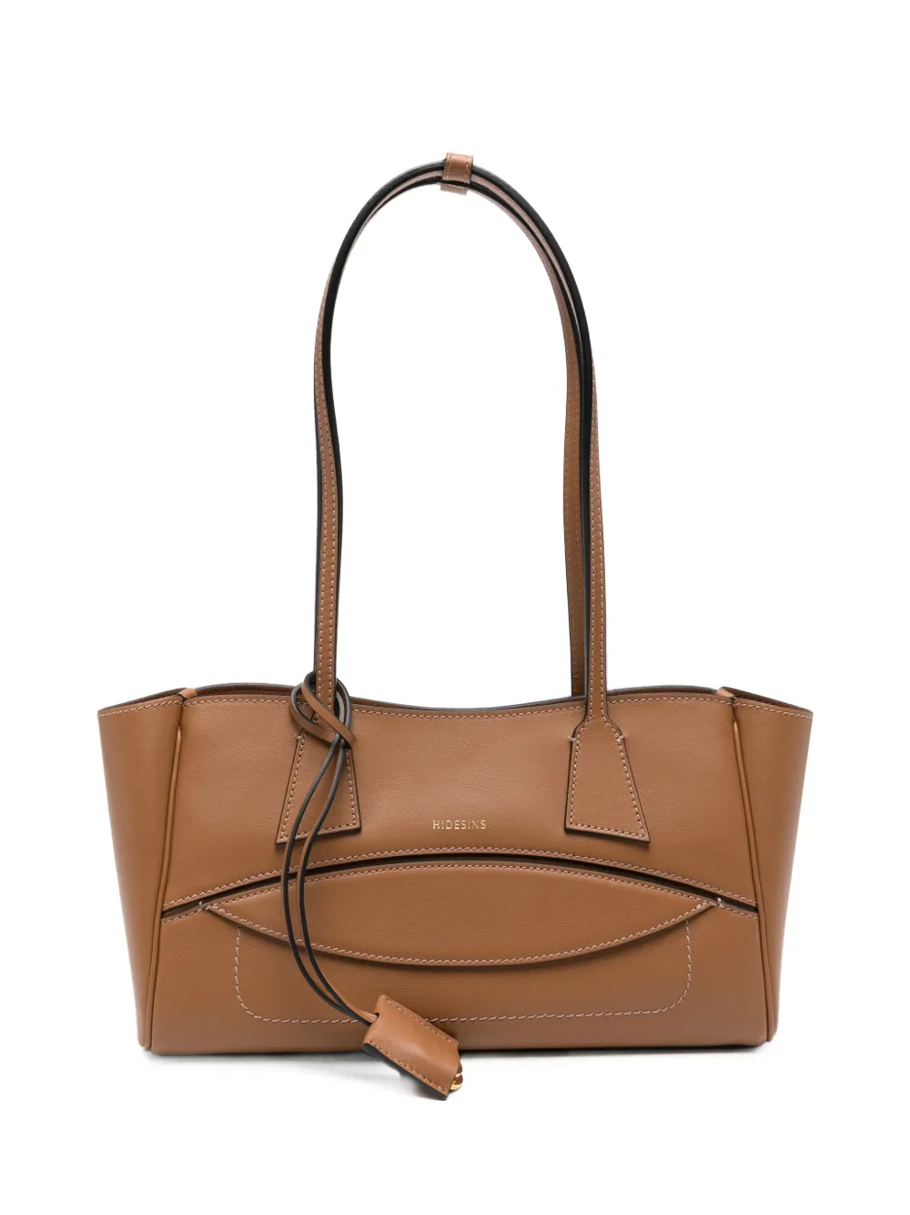 HIDESINS logo-print leather shoulder bag - Braun
