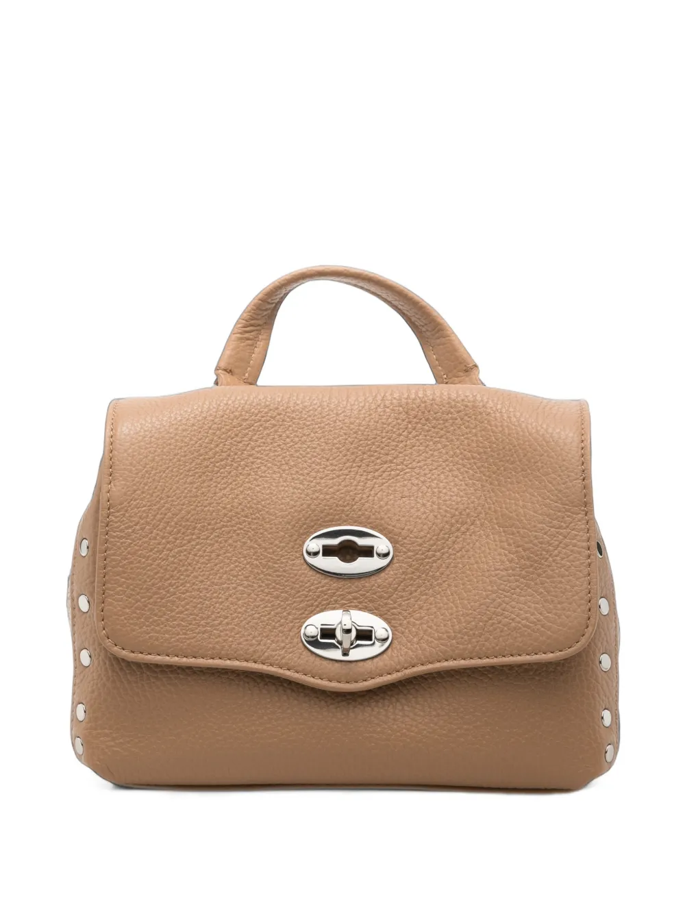 Zanellato Postina stud-embellished leather clutch bag - Tons neutres Zanellato Postina stud-embellished leather clutch bag - Tons neutres
