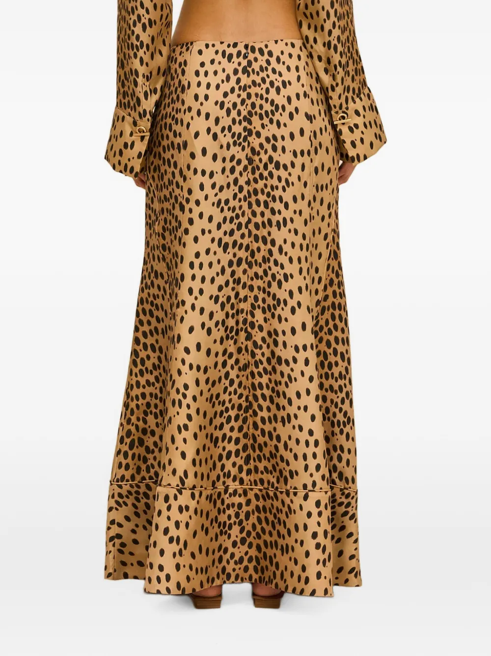 Cult Gaia Spencer maxi-rok met luipaardprint Beige