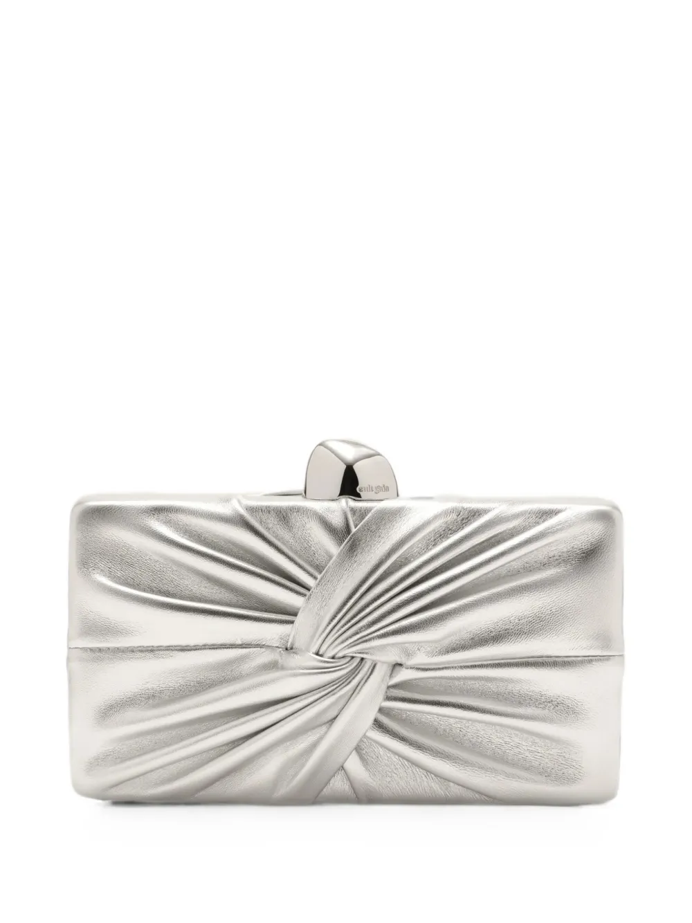 Cult Gaia Lisse knotted clutch bag - Argento