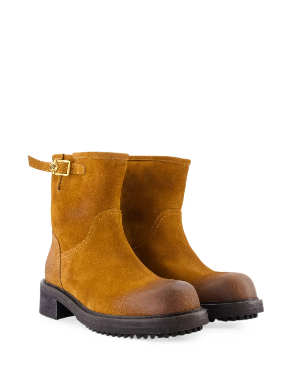 Versace Medusa buckled suede ankle boots Bruin