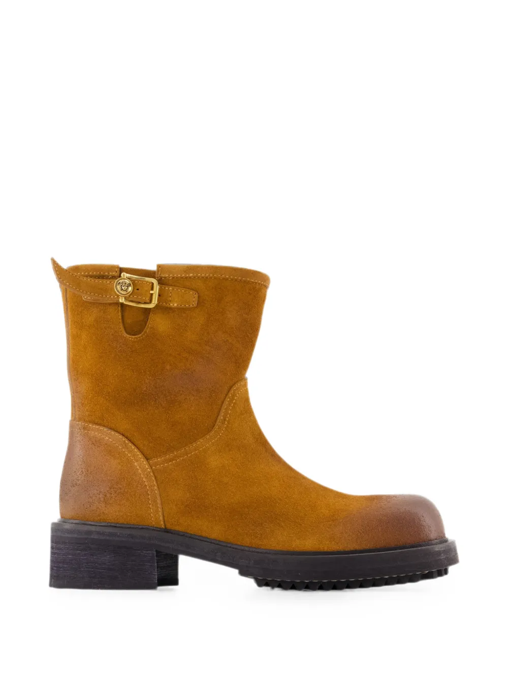Versace Medusa buckled suede ankle boots Bruin