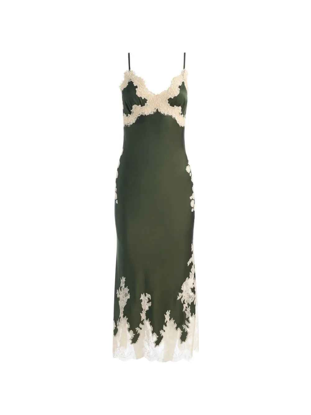 alice + olivia Julietta lace-trim slip midi dress - Verde
