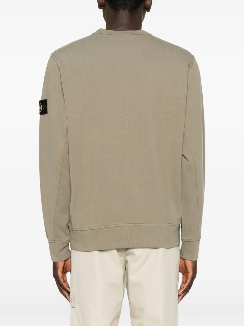 Stone Island Regular-fit sweater van biologisch katoen met ronde hals Groen