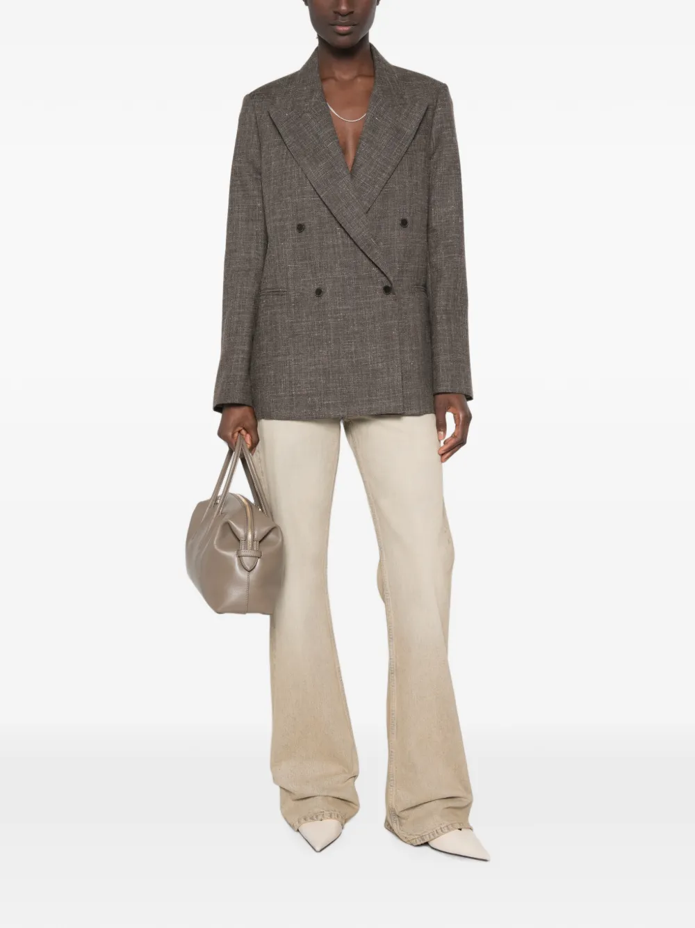 Alysi Blazer met dubbele rij knopen Bruin