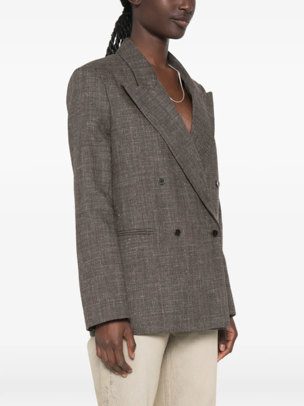 Alysi Blazer met dubbele rij knopen Bruin