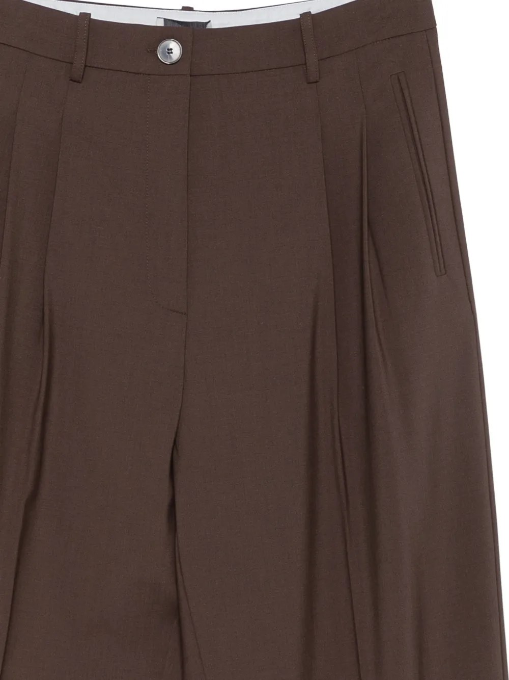 Alysi Pantalon met geplooide voorkant Bruin