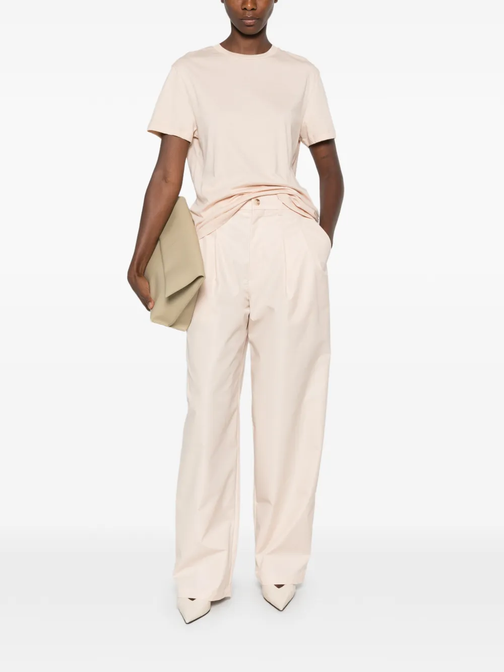 WARDROBE.NYC T-shirt met ronde hals Beige