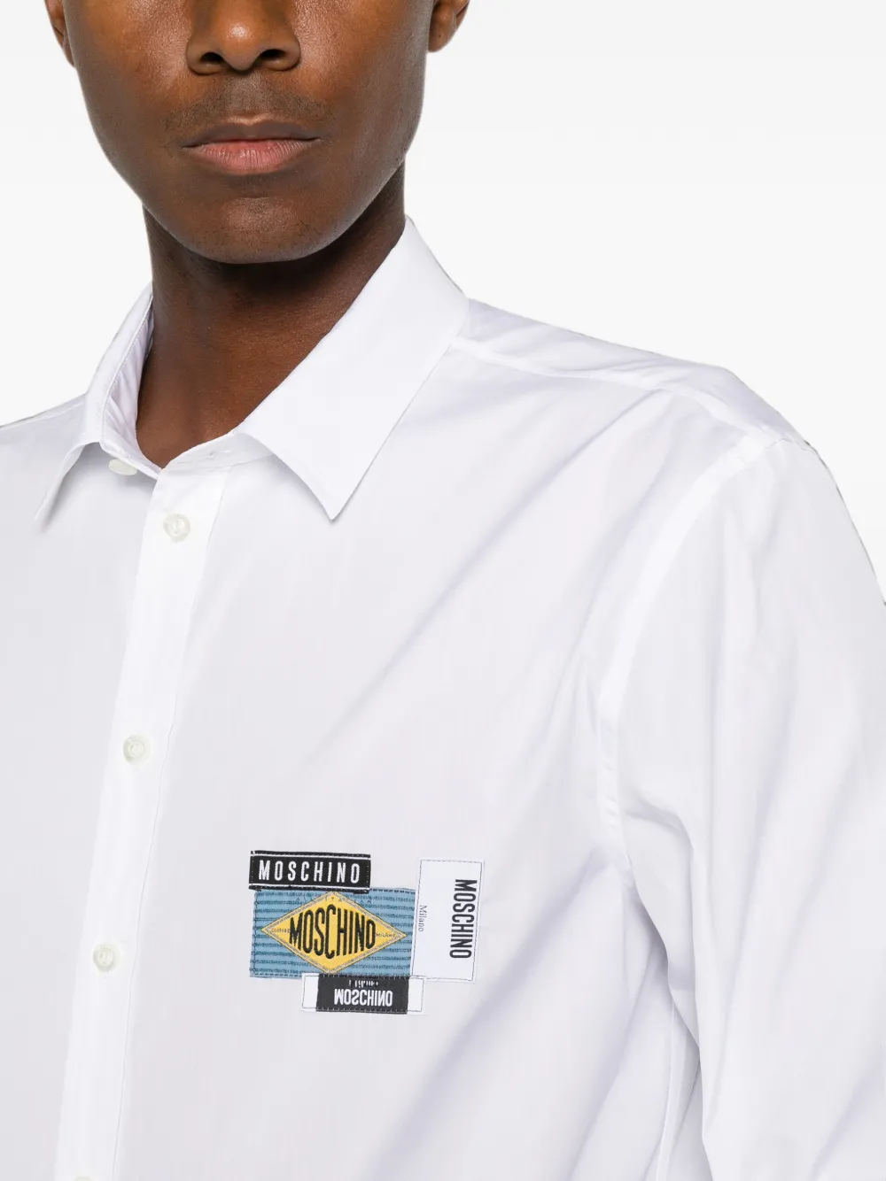 Moschino Overhemd met logopatch Wit
