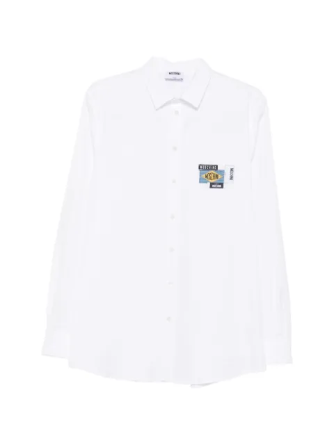 Moschino logo-patch button-down shirt