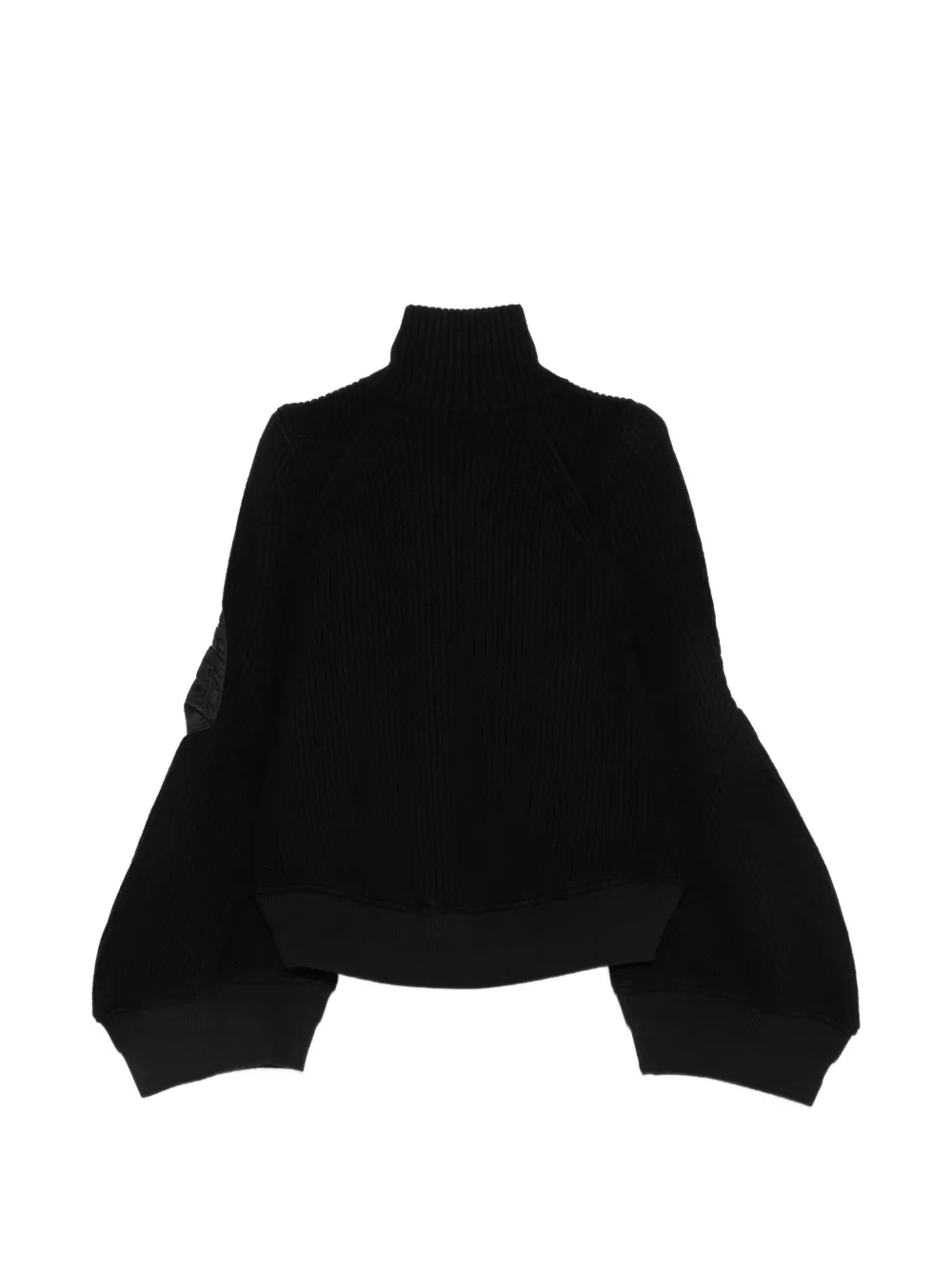 sacai Ribgebreid vest met vlakken Zwart