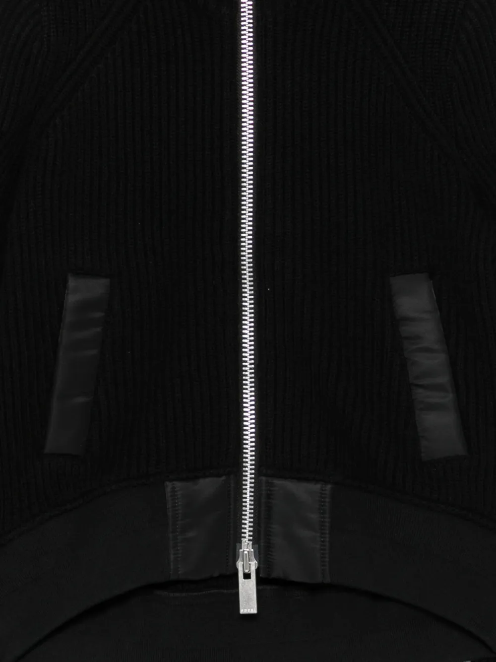 sacai Ribgebreid vest met vlakken Zwart