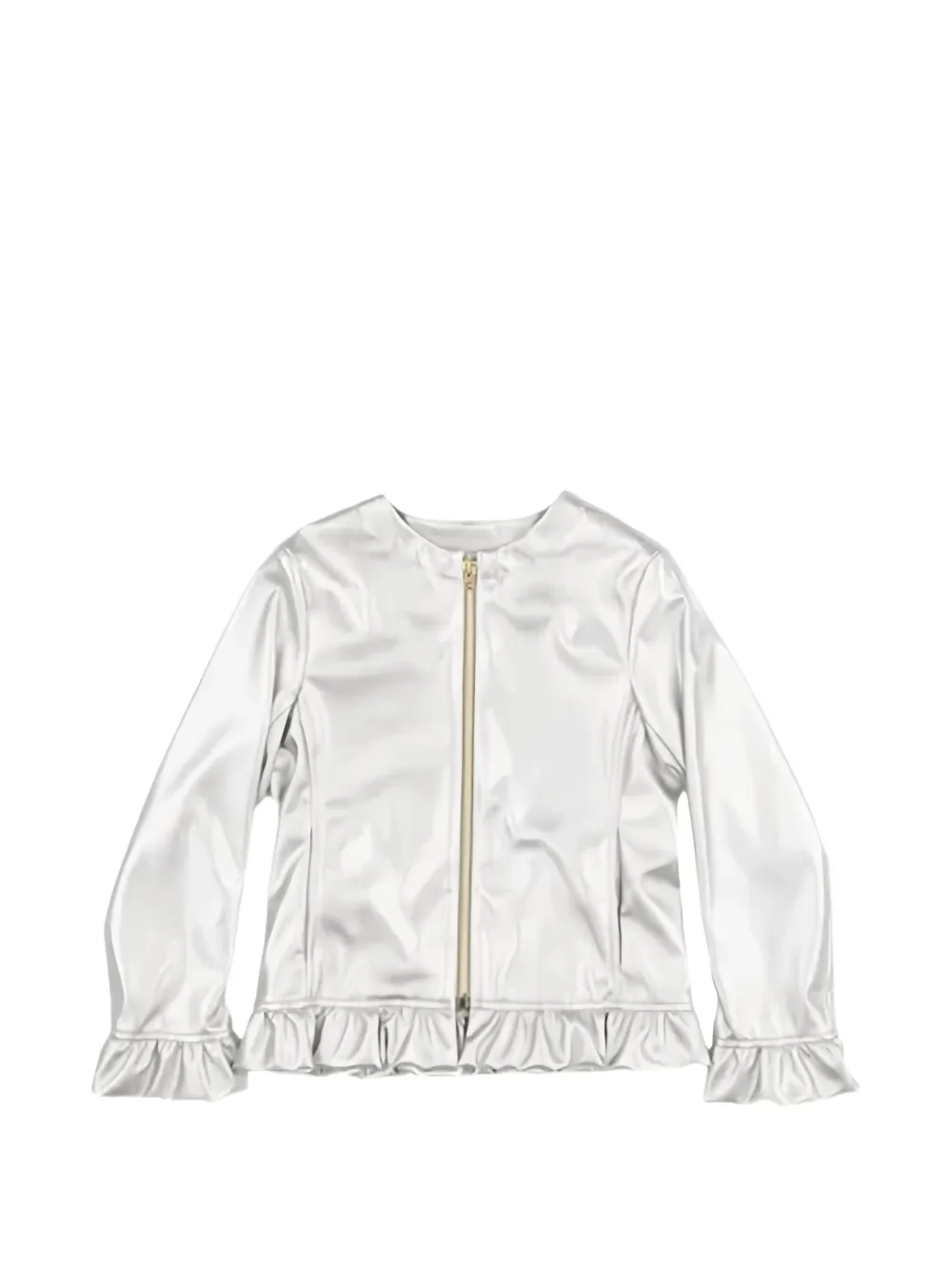 Herno Kids ruffled metallic jacket Zilver