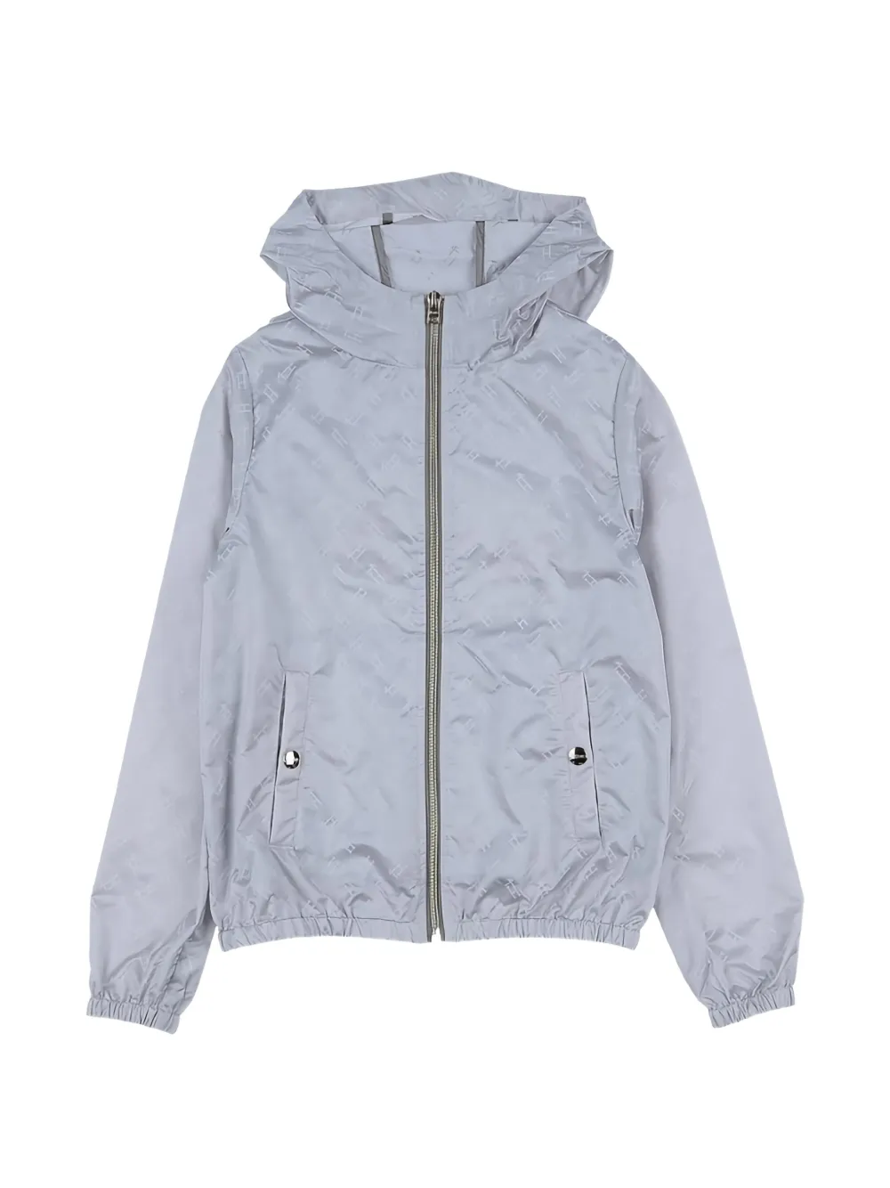Herno Kids monogram-pattern hooded jacket - Blue
