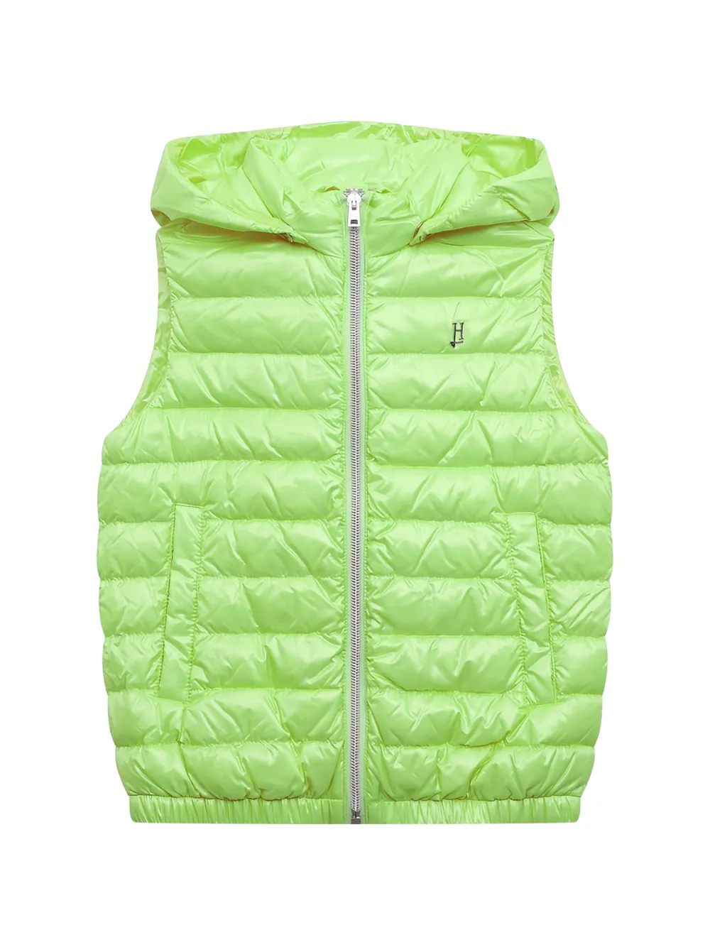 Herno Kids hooded quilted gilet - Green