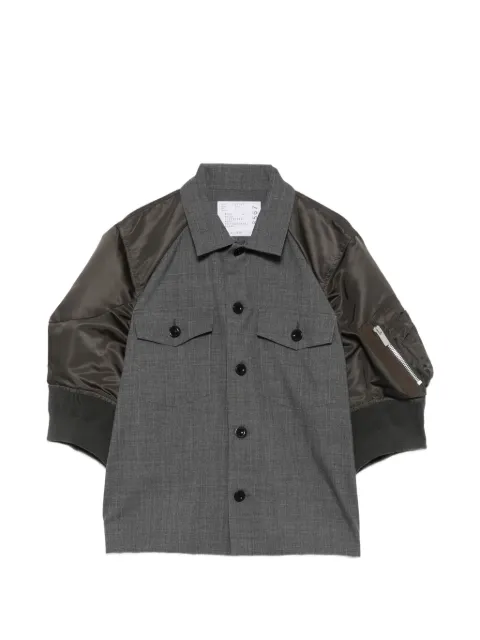 sacai panelled bomber-sleeve jacket