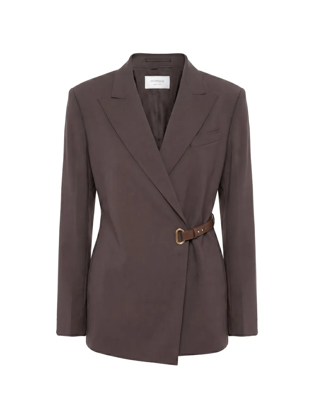 Sportmax belted wrap-design blazer - Braun