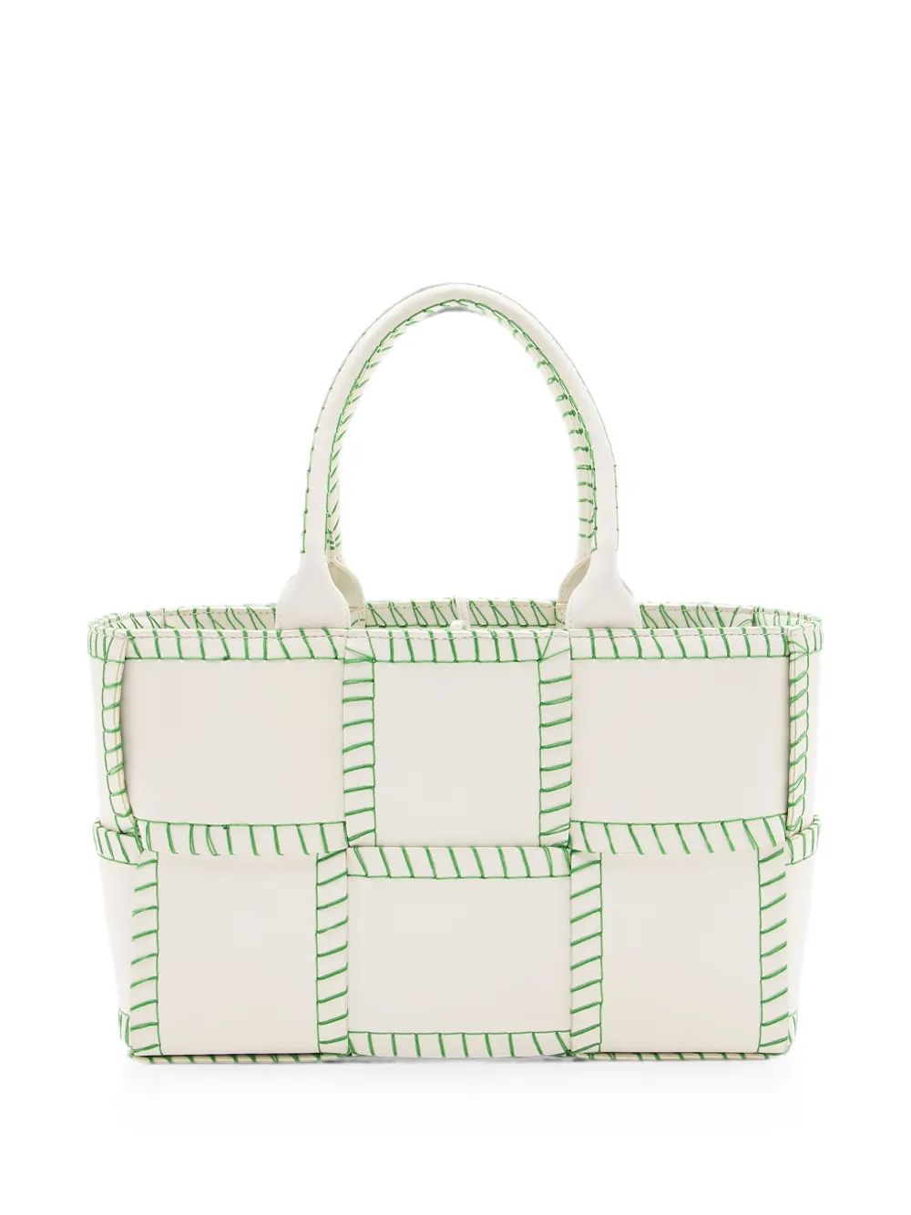 Bottega Veneta Pre-Owned Arco stitched leather tote bag - Weiß