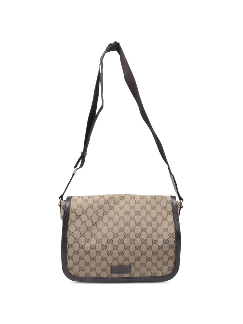 Gucci Pre-Owned GG Monogram flap messenger bag - Grigio
