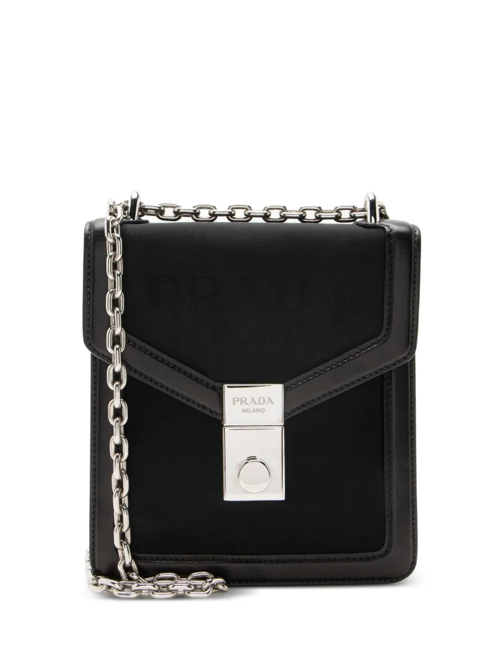 Prada Pre-Owned Jacquard logo flap crossbody bag - Schwarz